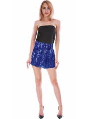 Sequin Skirt Blue - Disco Party Costumes